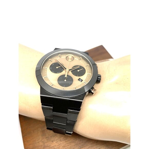 Movado Men's Watch 3600897 Bold Swiss Quartz Chronograph Black Steel 44.5mm - Picture 6 of 14